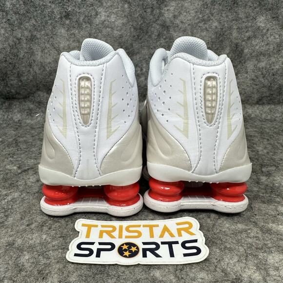 Nike Shox R4 Sneakers GS Sz 5.5Y Womens Sz 7 White Red CW2626-102 Athletic Shoes - Picture 5 of 8